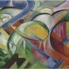 THE SHEEP franz marc VINTAGE PAINTING art poster COLORFUL CUBIST 20x30 rare