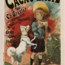 cacao lacte Lucien Lefèvre France VINTAGE AD POSTER boy & dog 20x30 RARE