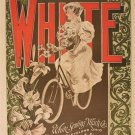 THE WHITE by CHARLES D FARRAND vintage ad poster BICYCLE FLOWERS 20x30 rare