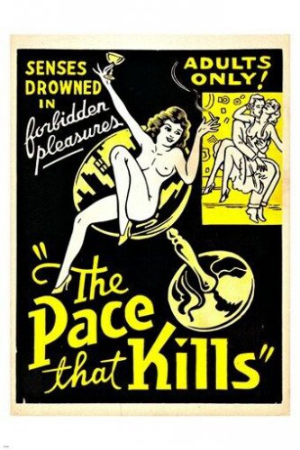 the pace that kills ADULTS ONLY FORBIDDEN PLEASURES ad poster animated 20x30