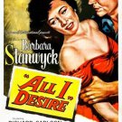 tragic romance ALL I DESIRE movie poster BARBARA STANWYCK rare twisted 20x30