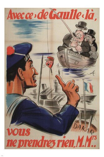 YOU WILL NOT TAKE ANYTHING MISTERS vintage WAR poster France 1940 20x30