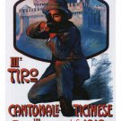 TIRO cantonale TICINESE in BELLINZONA vintage poster F BERNASCONI 1912 20x30