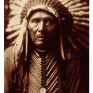 three horses 1905 photo poster EDWARD S. CURTIS 20x30 Indian headdress