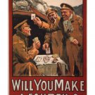 WILL YOU MAKE A FOURTH vintage war poster IRELAND1915 20x30 patriotic RARE!