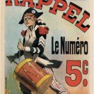 FOR SALE EVERYWHERE vintage poster, LE RAPPEL jules chéret france 1889 20x30