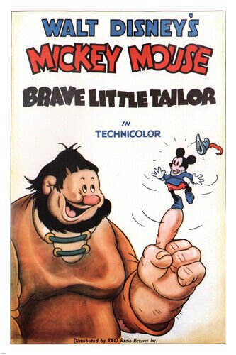 Walt Disney's Mickey Mouse Brave little MOVIE POSTER 1938 20x30 CARTOON