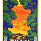 FIUGGI TOWN IN CENTRAL ITALY vintage travel poster BRIGHT COLORFUL 20x30 new