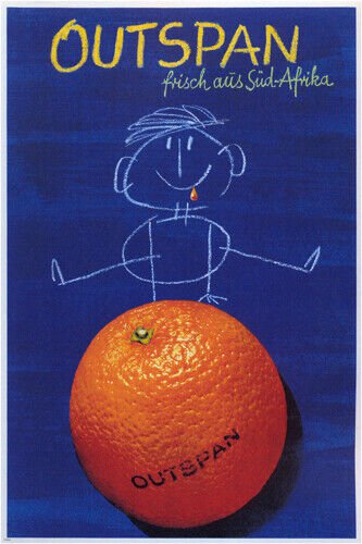 OUTSPAN vintage ad poster AUSTRIA 1963 20x30 comical COLLECTOR'S new rare