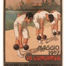 FEDERAL COMPETITION GYMNASTICS vintage poster G Carpanetto ITALY 1907 20x30