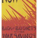 Now, back the bayonets VINTAGE WAR WW1 POSTER C R W Nevinson UK 1918 20x30