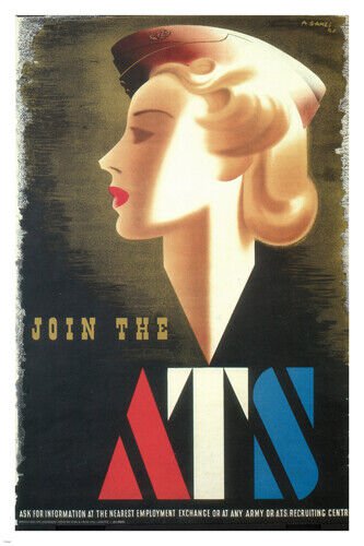 join the ATS VINTAGE WAR POSTER united kingdom 20x30 classic RECRUITMENT