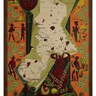 MAP of AFRICA vintage poster collectors colorful prized ILLUSTRATED 20x30