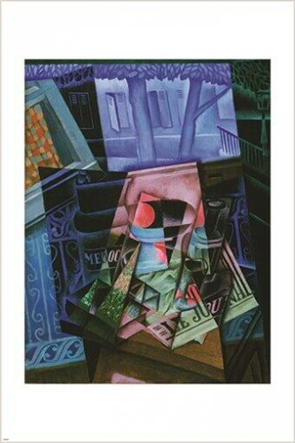 LIFE BEFORE AN OPEN WINDOW PLACE RAVIGNAN juan gris vintage art poster 20x30