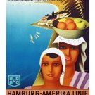 vintage TRAVEL POSTER hapag MEDITERRANEAN AND ORIENT CRUISES native 20x30 new