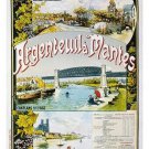 VINTAGE FRENCH train travel poster ARGENTEUIL a MANTES coastline boats 20x30
