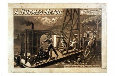 A NUTMEG MATCH vintage print poster DETAILED COLLECTORS sepia tone 20x30 NEW