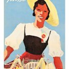 SWITZERLAND vintage tourism poster TRADITIONAL cheerful 20x30 COLLECTORS