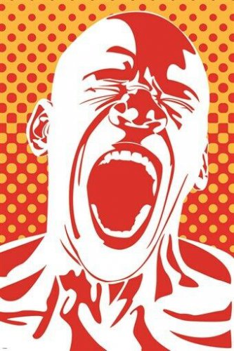 unleashed ANGER art poster TENSION YELLING unique emotional COLORFUL 20x30
