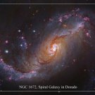 HUBBLE SPACE IMAGE POSTER NGC 1672 Spiral Galaxy in Dorado 20x30 Red Stars HUBBLE SPACE IMAGE POSTER NGC 1672 Spiral Galaxy in Dorado 20x30 Red Stars