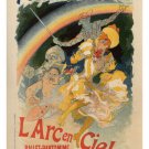 THE rainbow FOLIES bergere VINTAGE poster J chéret FRANCE1893 20x30 top GEM