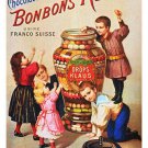 vintage BONBONS KLAUS poster 20x30 COLORFUL kids CHOCOLATE first rate RARE