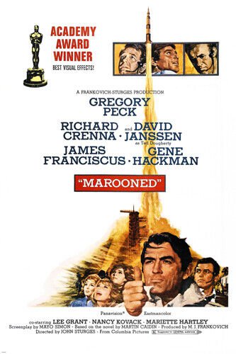 classic MAROONED movie poster gregory PECK gene HACKMAN nancy KOVACK 20x30