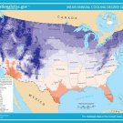 USA mean annual cooling degree days map poster 20x30 scientific meteorologic
