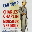 MONSIEUR VERDOUX movie poster CHARLIE CHAPLIN colorful NEW REFINED 20x30