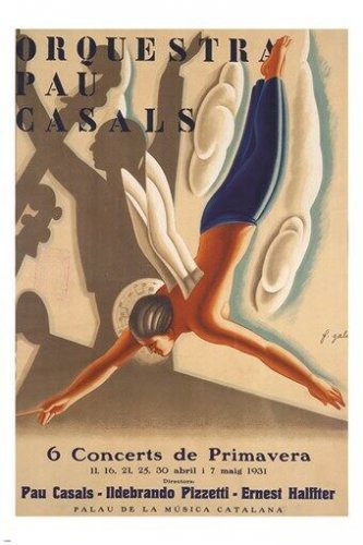classic ad poster ORCHESTRA PAU CASALS francesc d'assis gali ARTISTIC 20x30