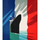 compagnie generale transatlantique VINTAGE TRAVEL POSTER french ship 20x30
