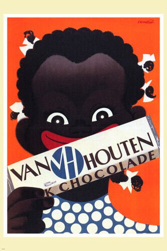 van houten chocolade vintage ad poster FRANS METTES NETHERLANDS 1958 20x30