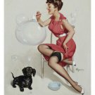 NEAT TRICK 1958 poster 20x30  titillating SEXY LEGGY girl blowing BUBBLES