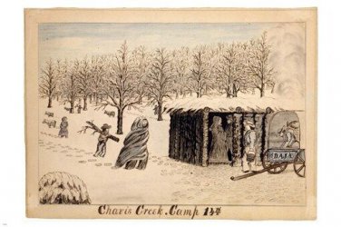 chavis creek CAMP 14th by daniel jenks fine arts 1859 POSTER 20x30 DRAWING