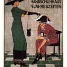 SOCK & GLOVE HOUSE vintage ad poster Burkhard Mangold Switzerland 1908 20x30
