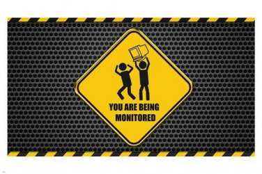 HILARIOUS you are being MONITORED poster 20x30 clever funny IRONIC classic