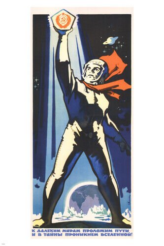 we'll pave a way to distant worlds POSTER n. smolyak SOVIET UNION '61 20x30