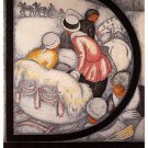 davos sleigh ride VINTAGE POSTER Burkhard Mangold Switzerland 1917 20x30