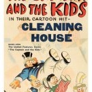 the captain and the kids cartoon CLEANING HOUSE movie poster 1938 fun 20x30