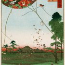 Hiroshige II DISTANT VIEW OF AKIBA OF ENSHU fine arts poster 1859 20x30 kites Hiroshige II DISTANT VIEW OF AKIBA OF ENSHU fine arts poster 1859 20x30 kites