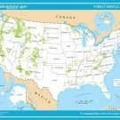 USA forest service LAND MAP poster 20x30 educational GREAT FOR SCHOOLS