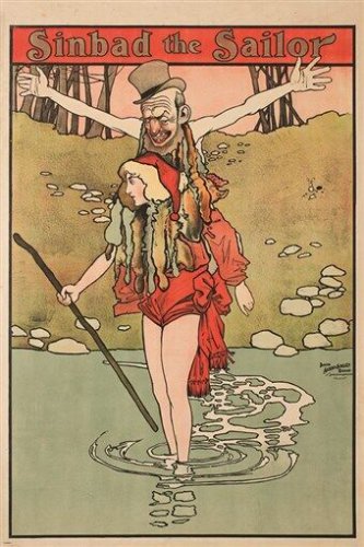 SINDBAD THE SAILOR vintage ad poster FROLICKING FUN kid friendly 20x30 RARE