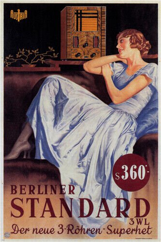 berliner STANDARD vintage AD TRAIN POSTER AUSTRIA 1933 20x30 prized  HOT new