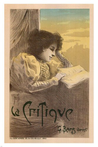Newspaper La Critique VINTAGE AD POSTER Misti France 1896 20x30 Unique