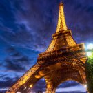 EIFFEL TOWER ENHANCED COLORS angle poster ARTISTIC dreamy sky unique 20x30
