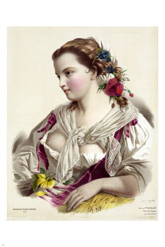 jos&Atilde;&copy;phine ducollet FLEUR DES CHAMPS after bernard VINTAGE POSTER 1856 20x30