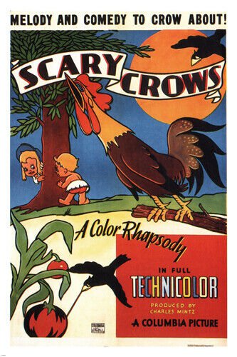 Scary crows by Charles Mintz MOVIE POSTER 1937 20x30 new hot rare