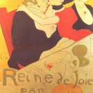 CLASSIC REINE DE JOIE 1892 FRENCH POSTER woman kissing man's nose 20x30