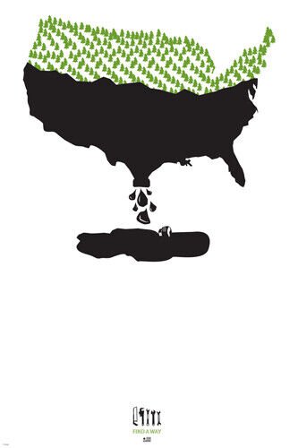 OIL change POSTER educational 20x30 ENVIRONMENTAL trees political STATEMENT