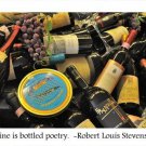 WINE BOTTLES inspirational poster r. louis STEVENSON quote 20x30 poetic